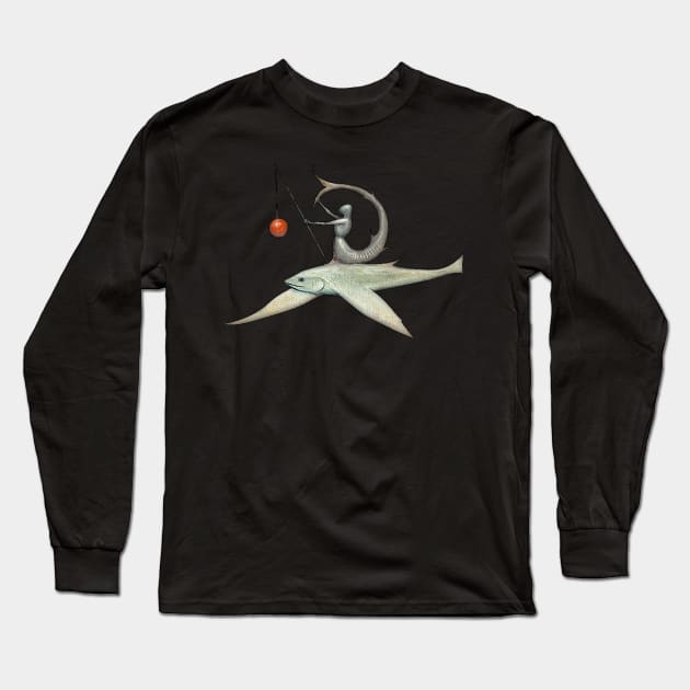 Hieronymus Bosch: Flying Fish Knight Long Sleeve T-Shirt by FlyingSnail